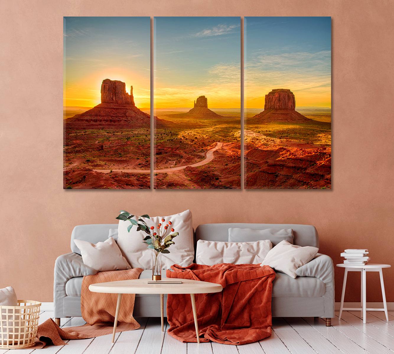 Sunrise at Monument Valley Arizona USA Canvas Print-Canvas Print-CetArt-1 Panel-24x16 inches-CetArt