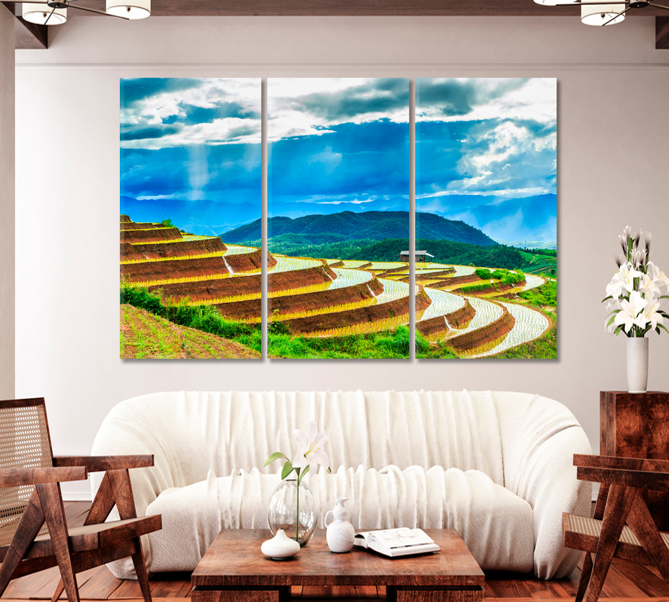 Rice Fields in Thailand Canvas Print-Canvas Print-CetArt-1 Panel-24x16 inches-CetArt