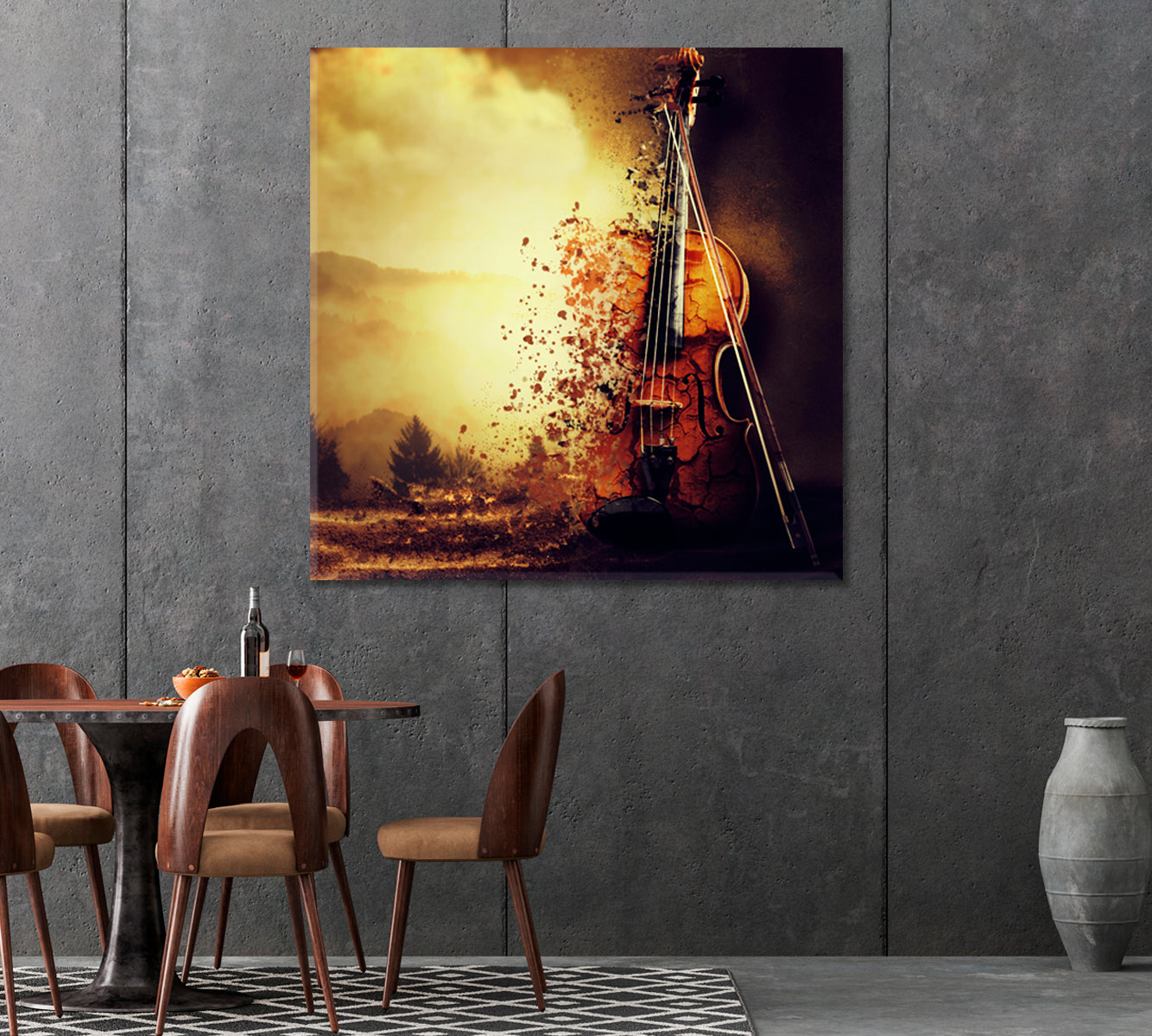 Abstract Old Violin Canvas Print-Canvas Print-CetArt-1 panel-12x12 inches-CetArt