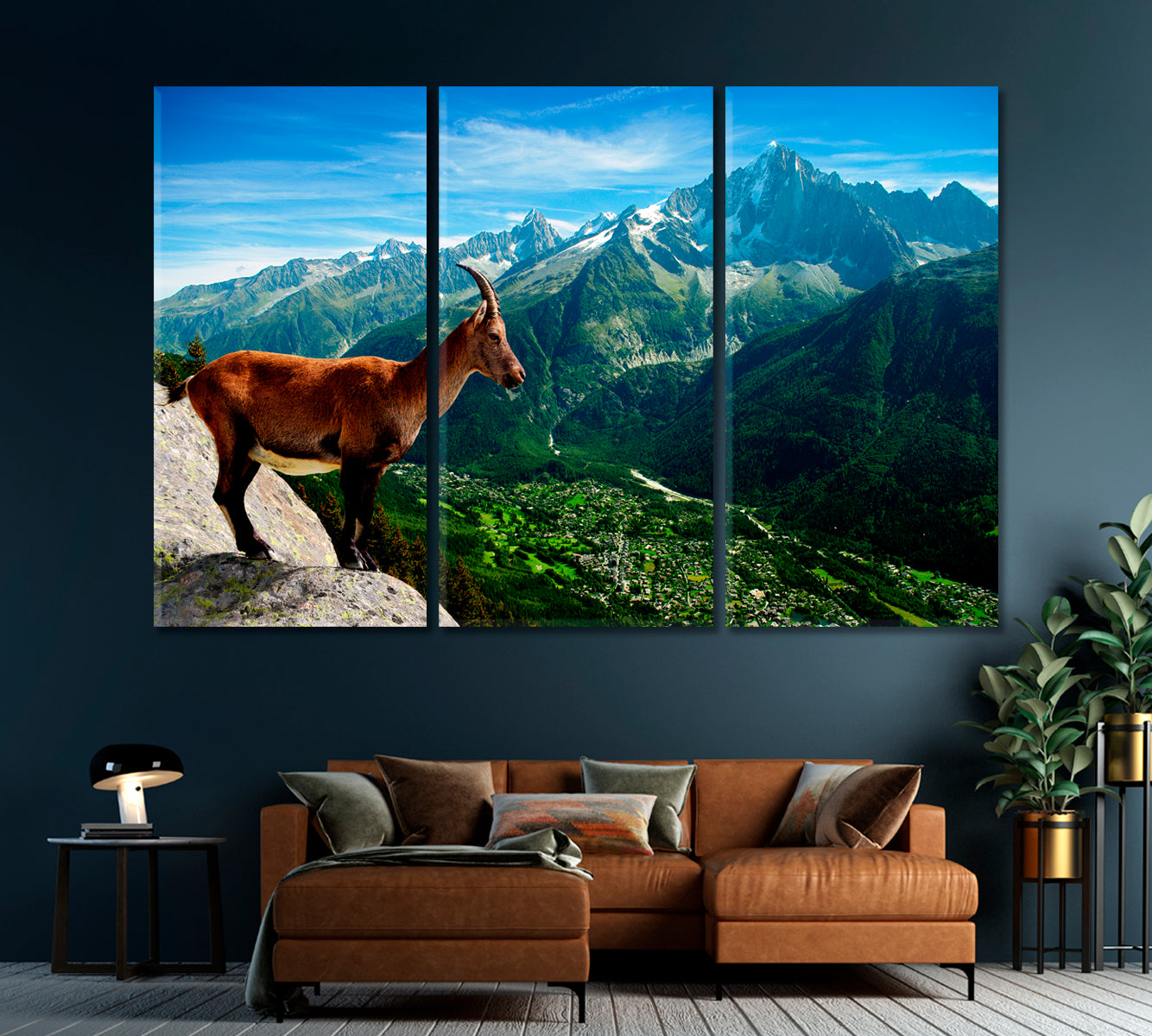 Mountain Goat Looks at Landscape Canvas Print-Canvas Print-CetArt-1 Panel-24x16 inches-CetArt