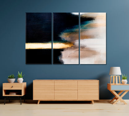 Contemporary Art Abstract Brush Strokes Canvas Print-Canvas Print-CetArt-3 Panels-36x24 inches-CetArt