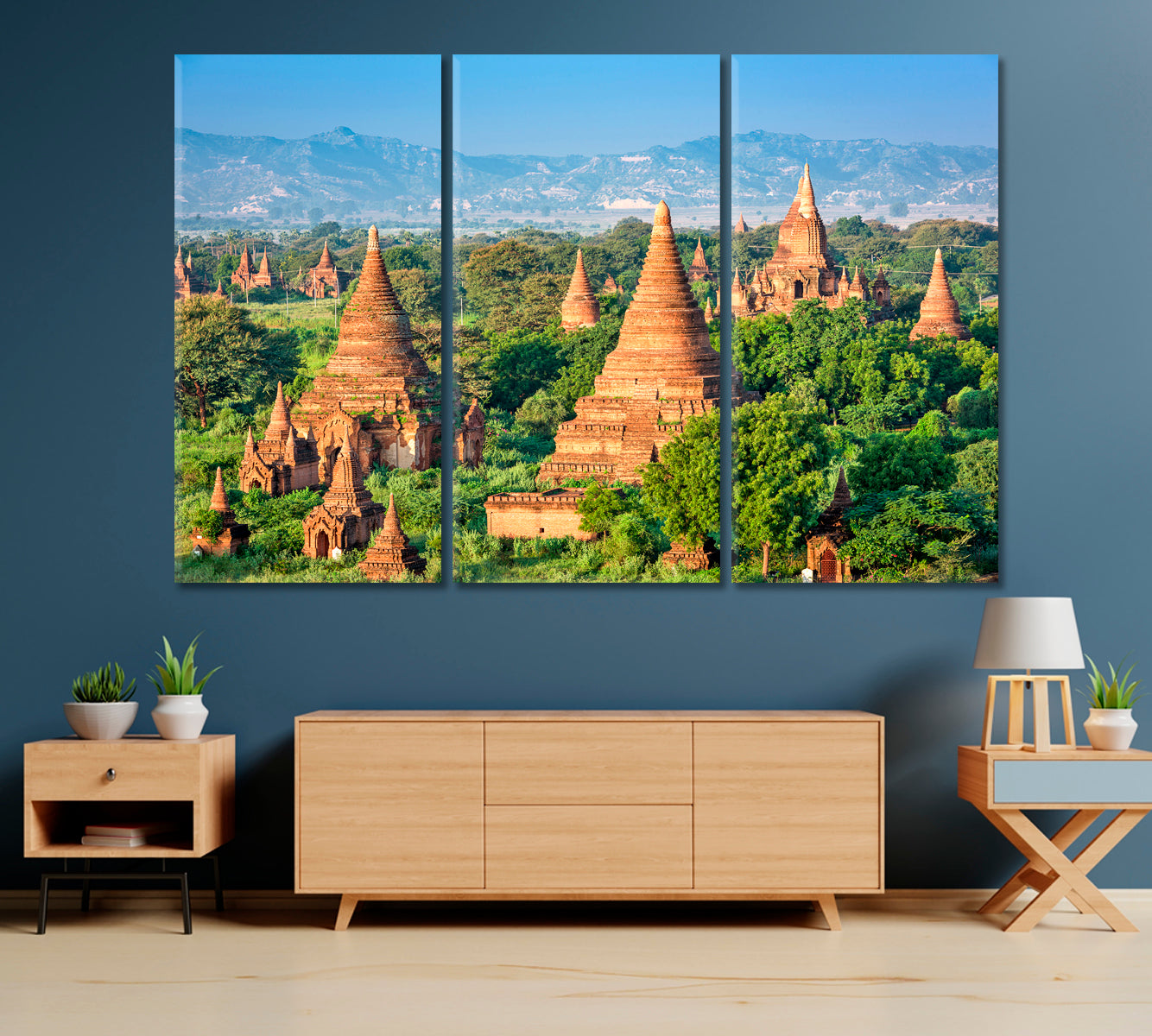 Ancient Temple Landscape in Myanmar Bagan Canvas Print-Canvas Print-CetArt-1 Panel-24x16 inches-CetArt