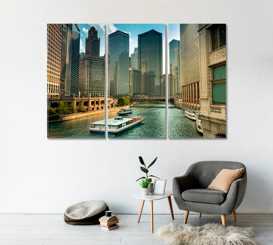 Chicago River Illinois USA Canvas Print-Canvas Print-CetArt-1 Panel-24x16 inches-CetArt