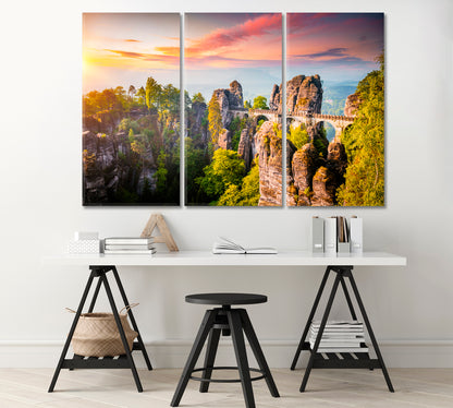 Elbe Sandstone Mountains Germany Canvas Print-Canvas Print-CetArt-1 Panel-24x16 inches-CetArt