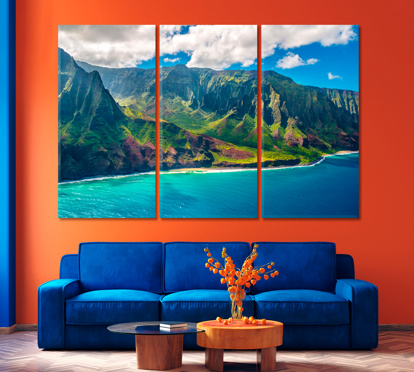 View on Napali Coast Kauai Island Hawaii Canvas Print-Canvas Print-CetArt-1 Panel-24x16 inches-CetArt