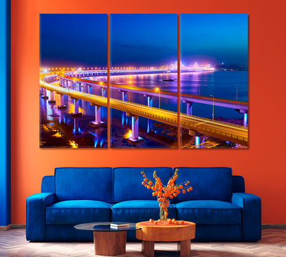 Hangzhou Bay Bridge China Canvas Print-Canvas Print-CetArt-1 Panel-24x16 inches-CetArt