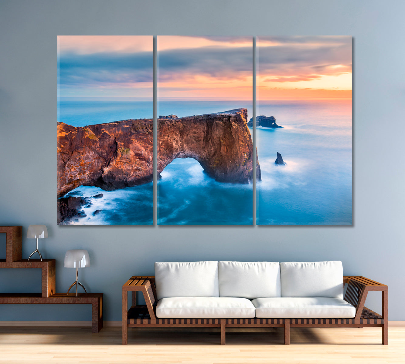 Dyrholaey Rocks at Sunset South Coast of Iceland Canvas Print-Canvas Print-CetArt-1 Panel-24x16 inches-CetArt