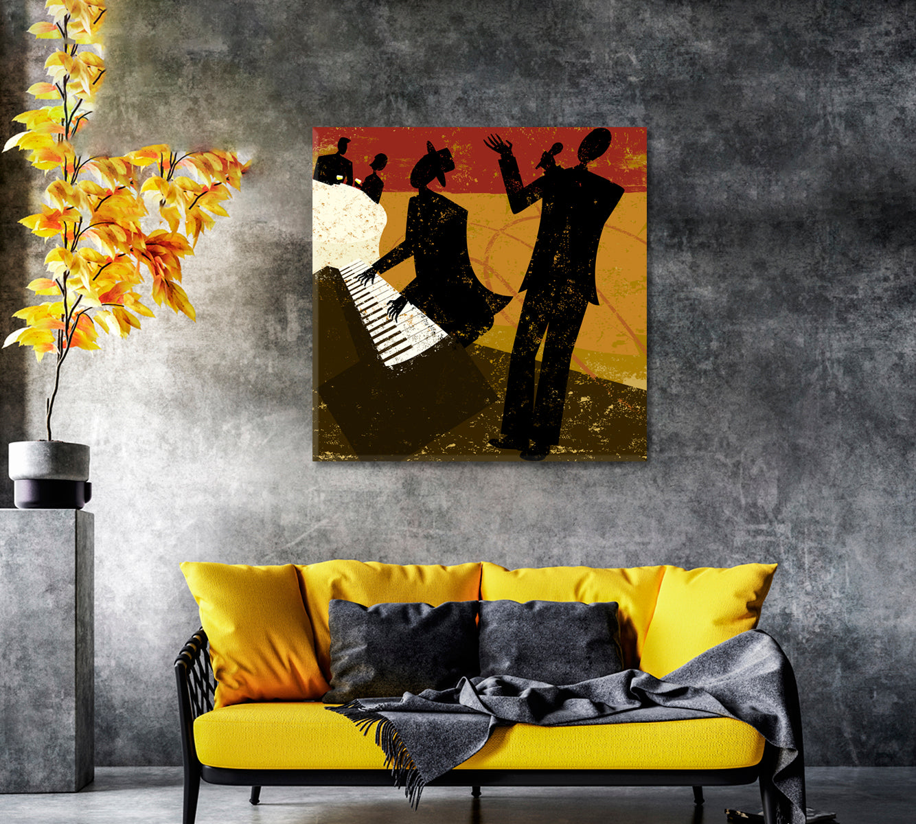 Jazz Band Canvas Print-Canvas Print-CetArt-1 panel-12x12 inches-CetArt