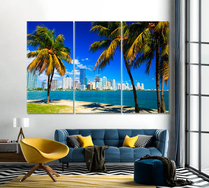 Miami Skyscrapers on the Atlantic Ocean Canvas Print-Canvas Print-CetArt-1 Panel-24x16 inches-CetArt