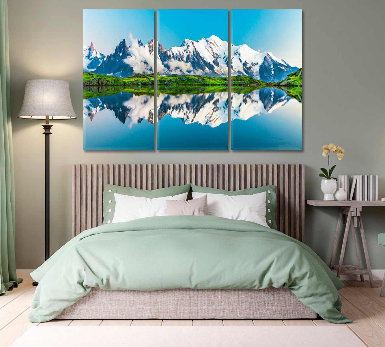 Lac Blanc Lake with Mont Blanc Chamonix France Canvas Print-Canvas Print-CetArt-1 Panel-24x16 inches-CetArt