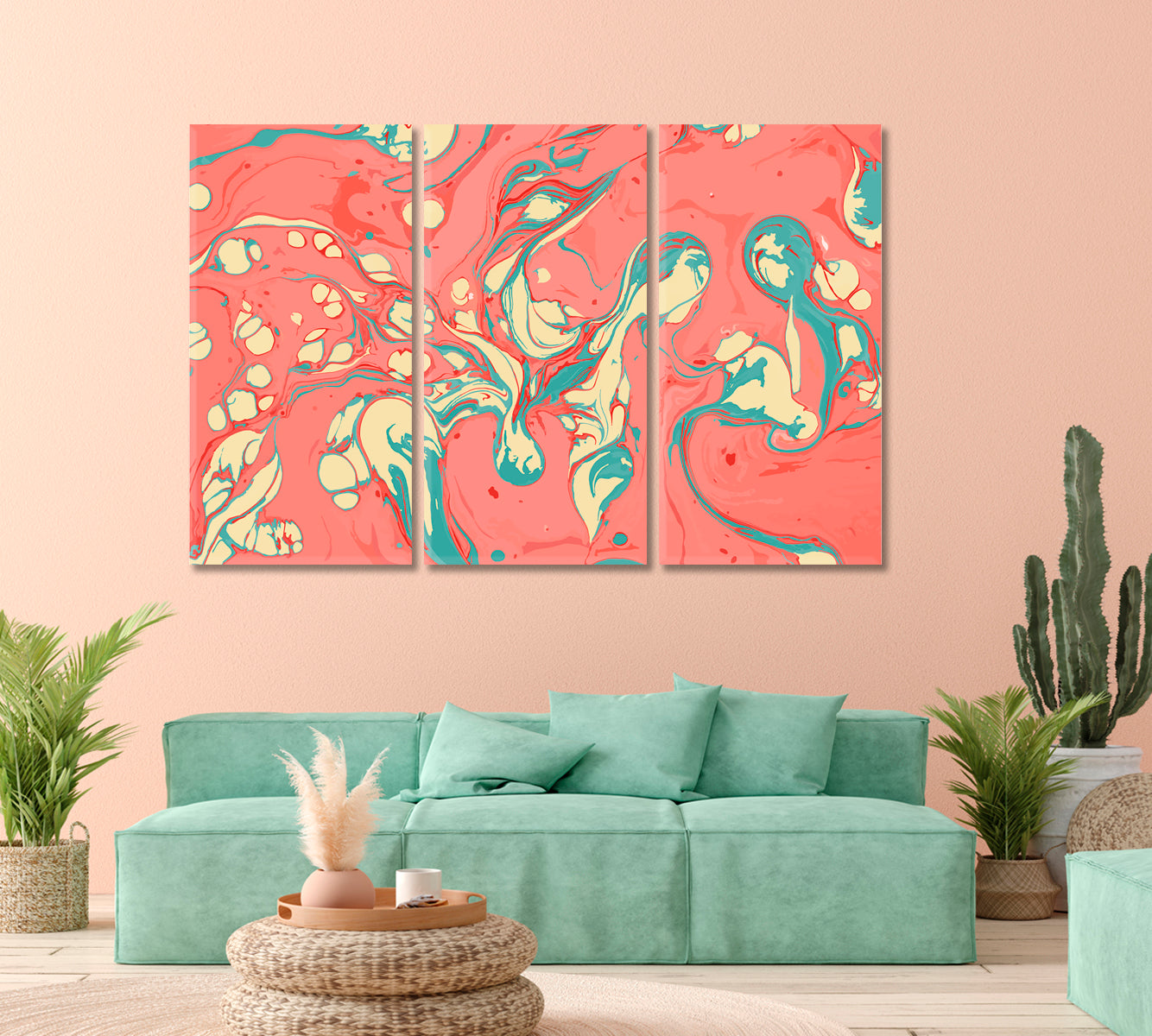 Abstract Liquid Marble Canvas Print-Canvas Print-CetArt-3 Panels-36x24 inches-CetArt