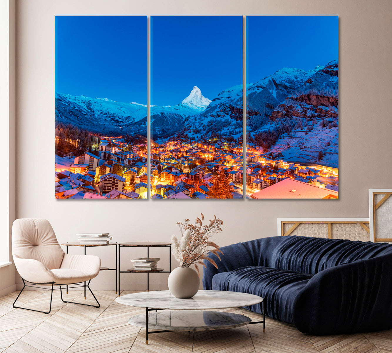 Village Zermatt Switzerland Canvas Print-Canvas Print-CetArt-1 Panel-24x16 inches-CetArt