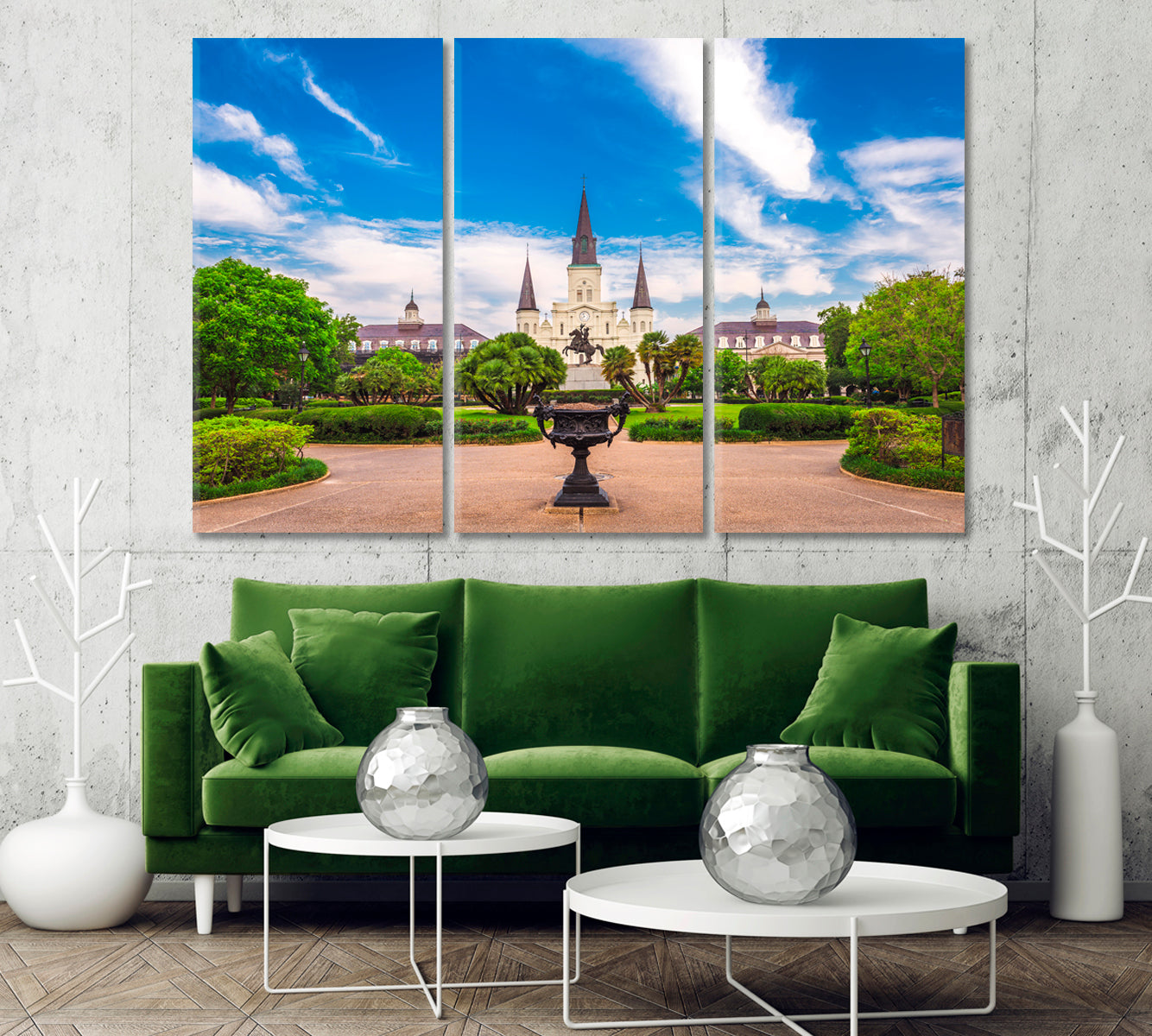 New Orleans Jackson Square and St. Louis Cathedral USA Canvas Print-Canvas Print-CetArt-1 Panel-24x16 inches-CetArt