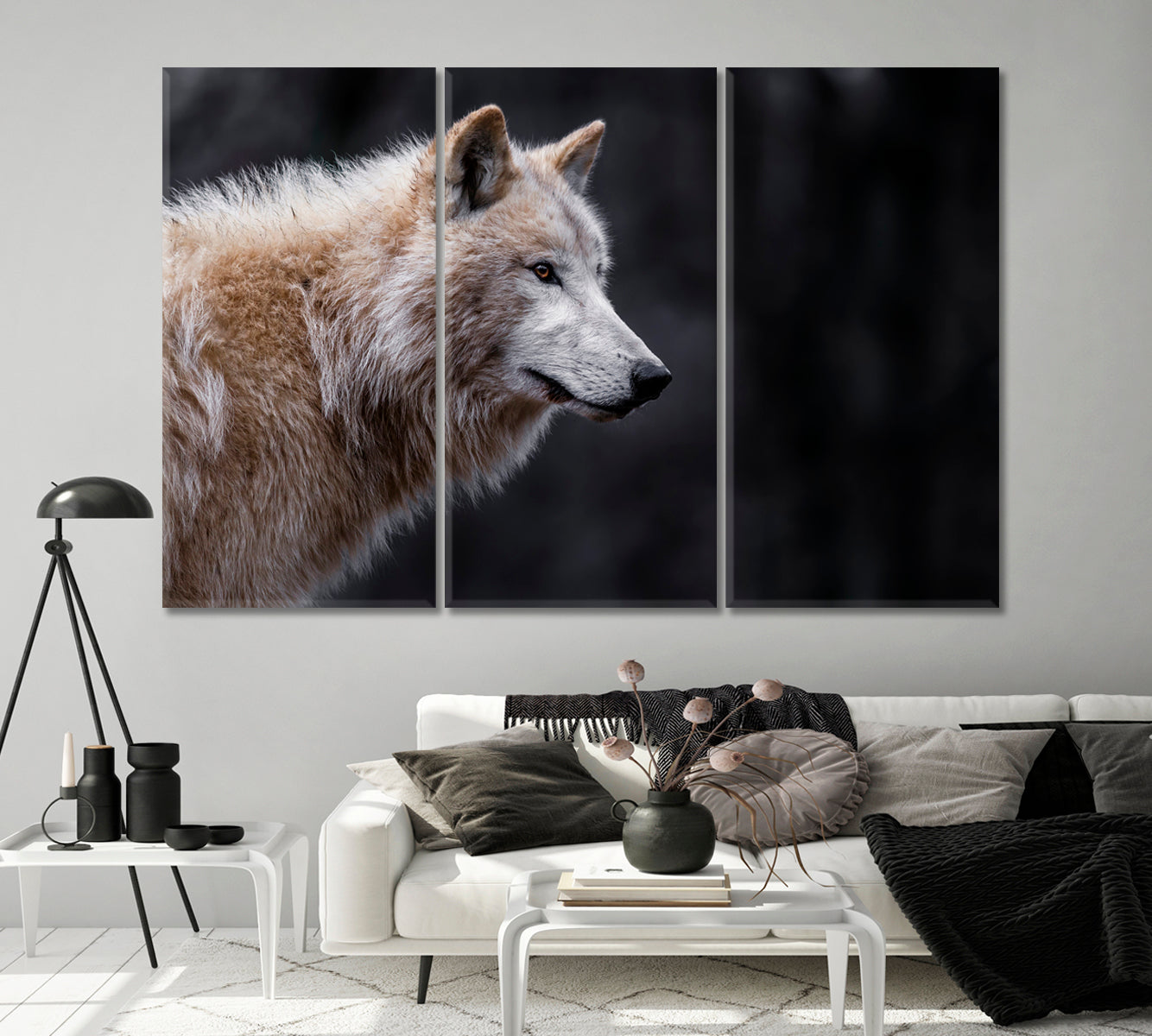 Arctic Wolf Canvas Print-Canvas Print-CetArt-1 Panel-24x16 inches-CetArt