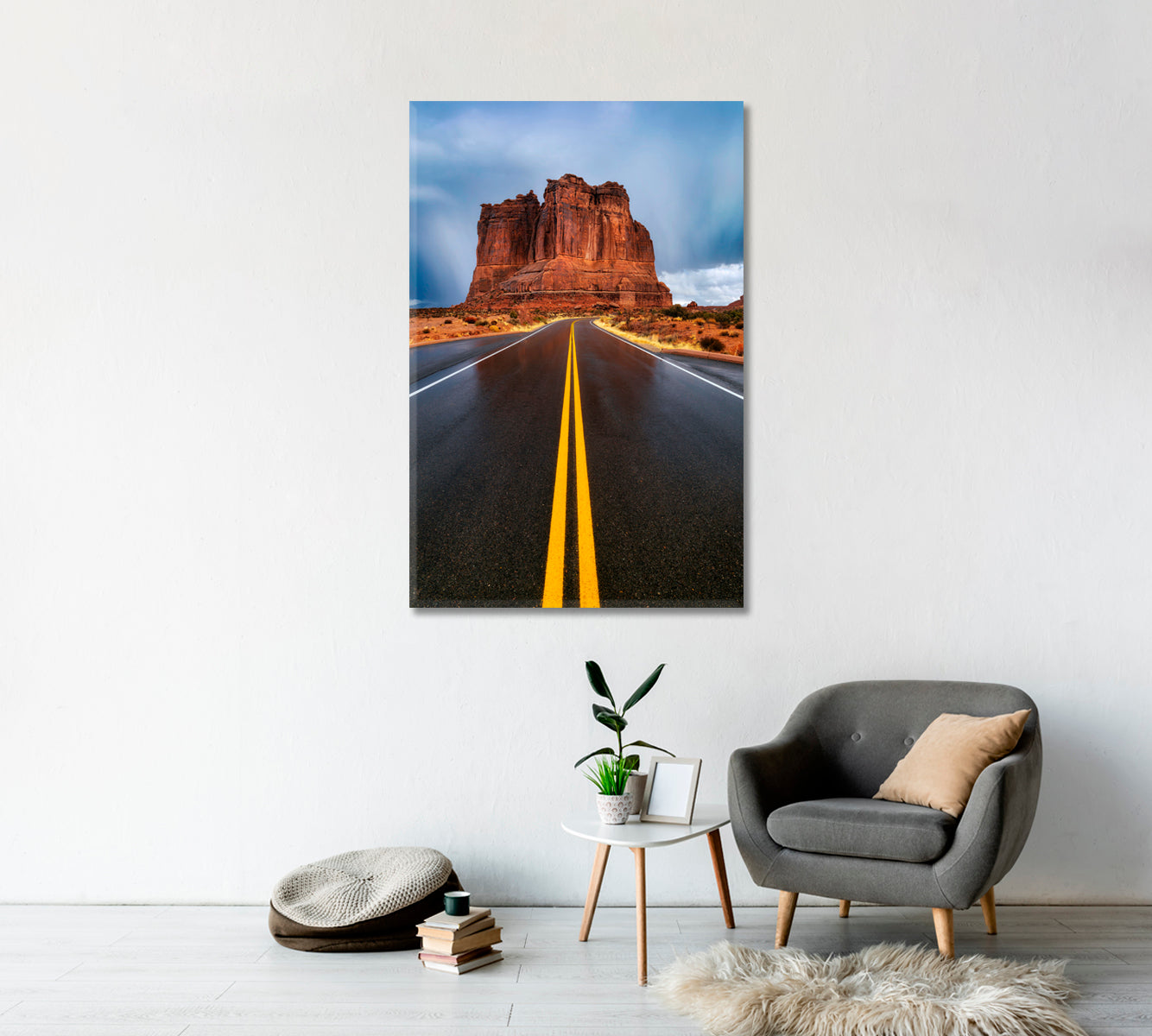 Arches National Park at Rainy Day Utah Canvas Print-Canvas Print-CetArt-1 panel-16x24 inches-CetArt