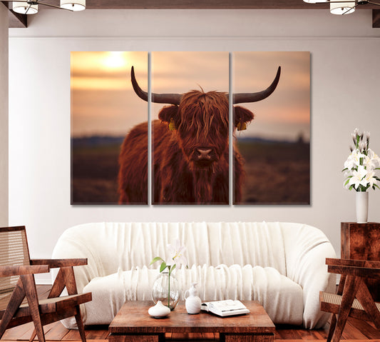 Scottish Highland Cattle Canvas Print-Canvas Print-CetArt-1 Panel-24x16 inches-CetArt