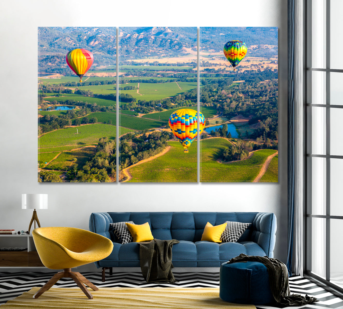 Hot Air Balloon Trip in Napa Valley USA Canvas Print-Canvas Print-CetArt-1 Panel-24x16 inches-CetArt