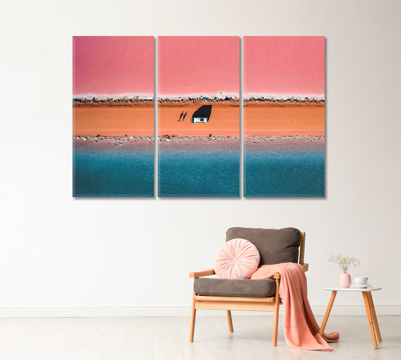 Beautiful Pink and Blue Lake Macdonnell South Australia Canvas Print-Canvas Print-CetArt-1 Panel-24x16 inches-CetArt