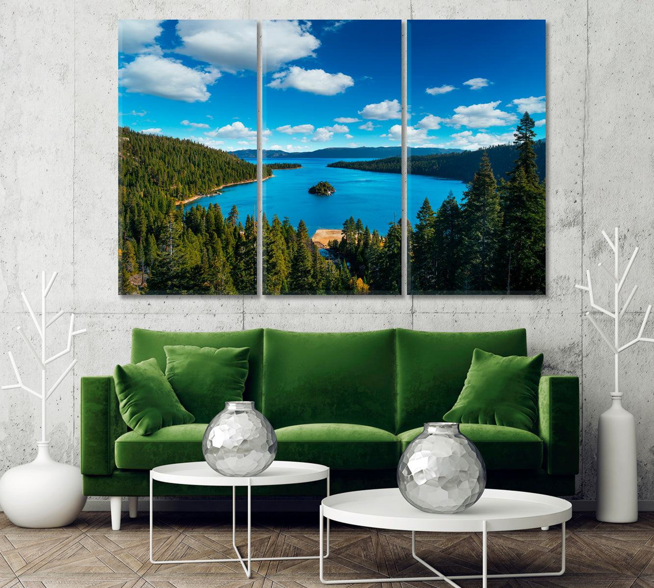 Lake Tahoe in Famous California Mountains USA Canvas Print-Canvas Print-CetArt-1 Panel-24x16 inches-CetArt