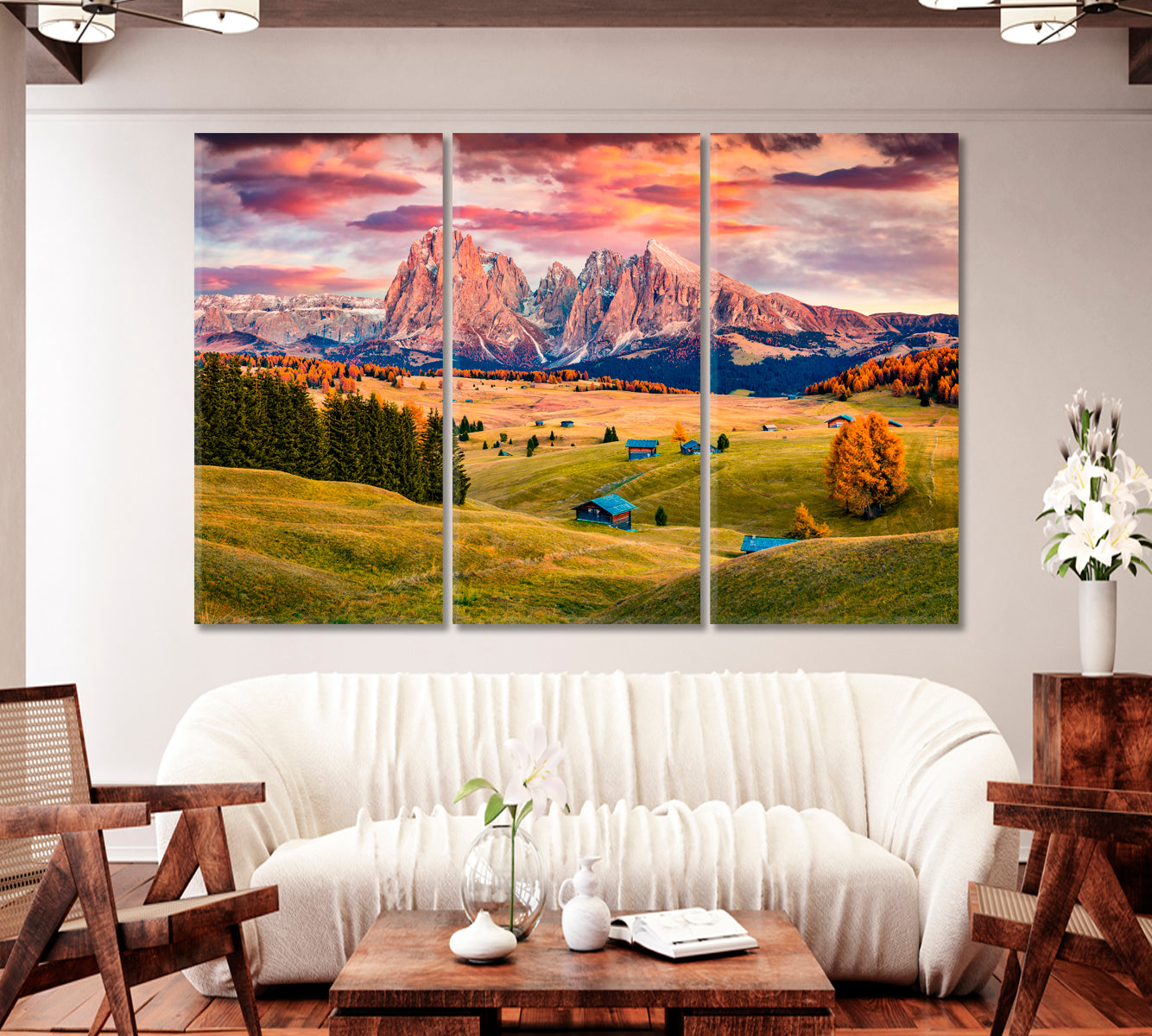 Dolomite Alps in Autumn Canvas Print-Canvas Print-CetArt-1 Panel-24x16 inches-CetArt