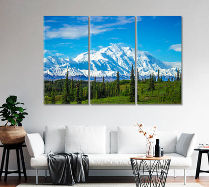 Mount Denali North America Landscape Canvas Print-Canvas Print-CetArt-1 Panel-24x16 inches-CetArt