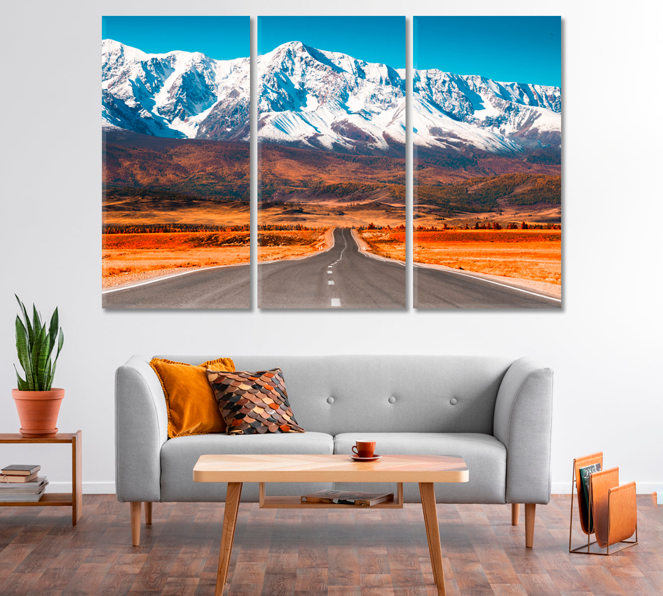 Road in Altai and the North Chuisky Mountain Range Canvas Print-Canvas Print-CetArt-1 Panel-24x16 inches-CetArt