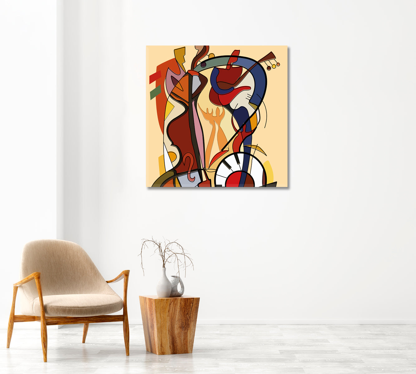 Jazz Music Abstract Art Canvas Print-Canvas Print-CetArt-1 panel-12x12 inches-CetArt