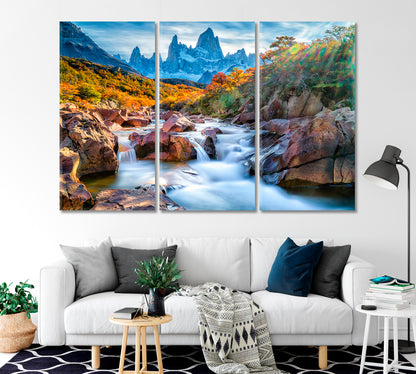 Mount Fitzroy on the Border Chile and Argentina Canvas Print-Canvas Print-CetArt-1 Panel-24x16 inches-CetArt