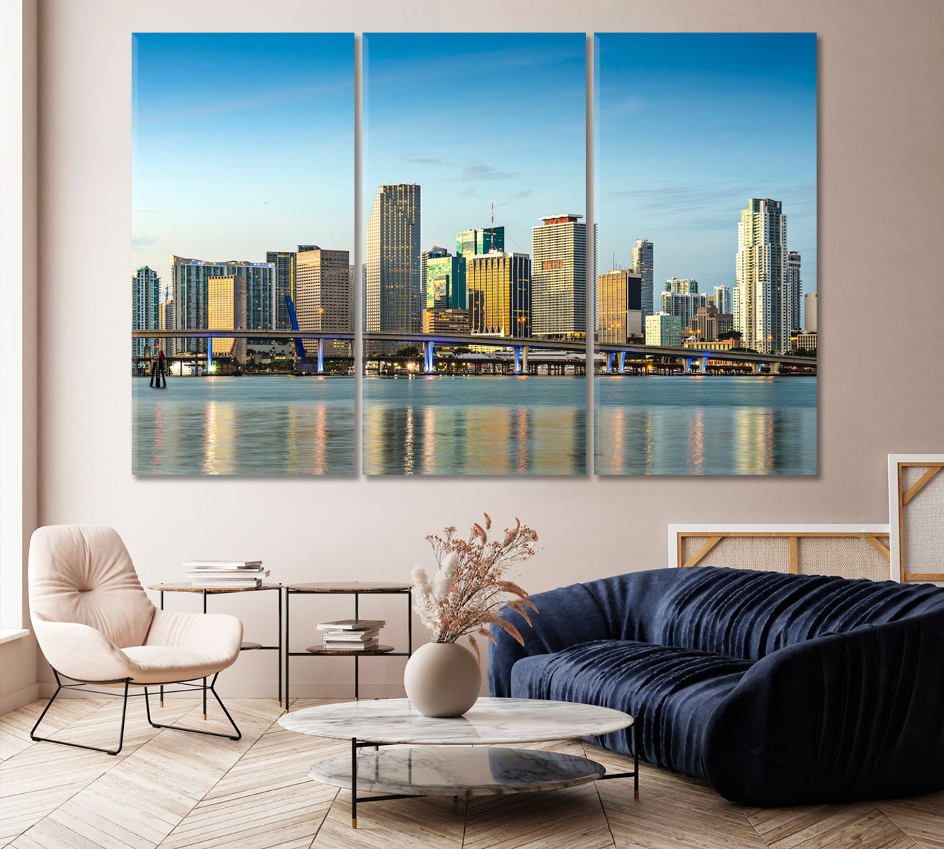 Skyline of Miami Florida USA Canvas Print-Canvas Print-CetArt-1 Panel-24x16 inches-CetArt