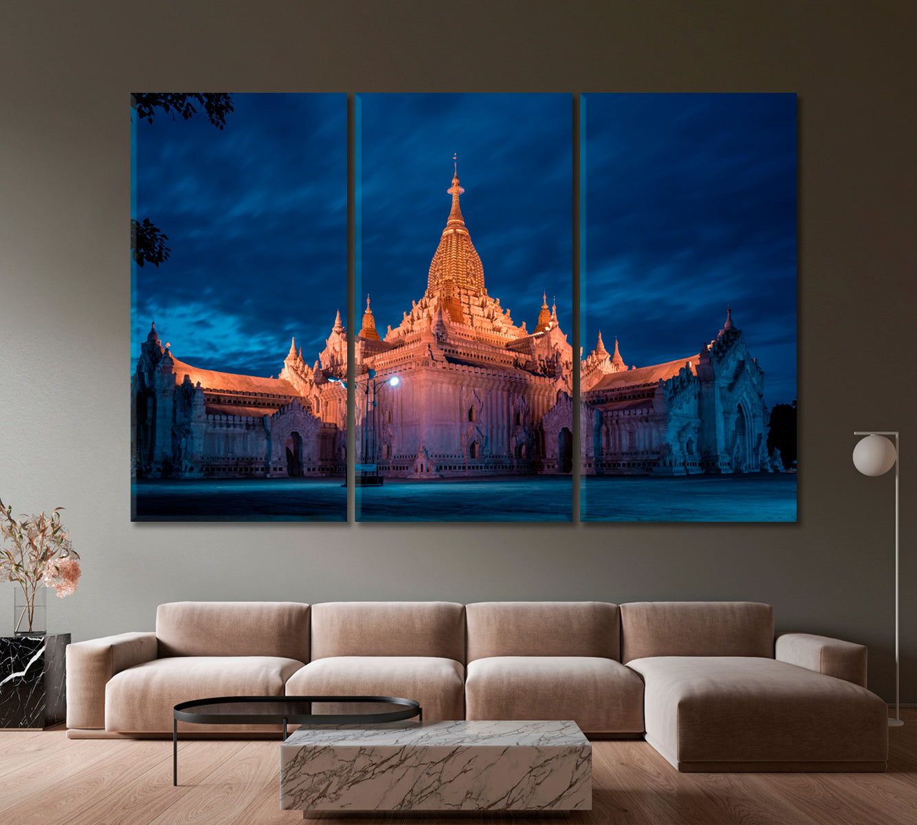 Ananda Temple at Night Myanmar Canvas Print-Canvas Print-CetArt-1 Panel-24x16 inches-CetArt