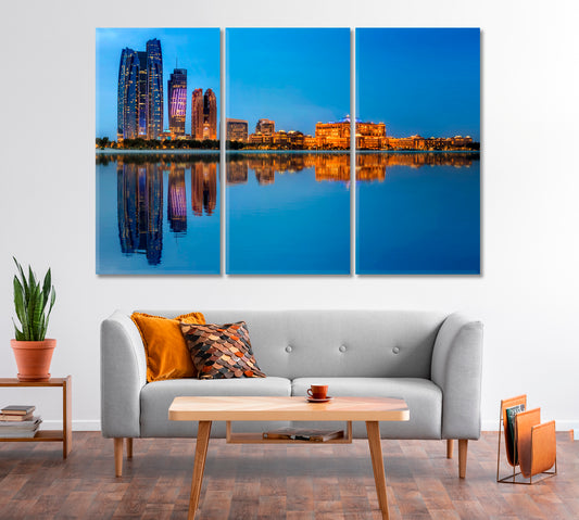 Abu Dhabi Skyline at Sunset UAE Canvas Print-Canvas Print-CetArt-1 Panel-24x16 inches-CetArt