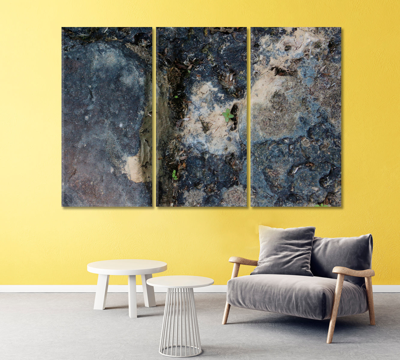 Abstract Grey Rock Canvas Print-Canvas Print-CetArt-1 Panel-24x16 inches-CetArt