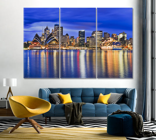 Illumination of Night Sydney Australia Canvas Print-Canvas Print-CetArt-1 Panel-24x16 inches-CetArt