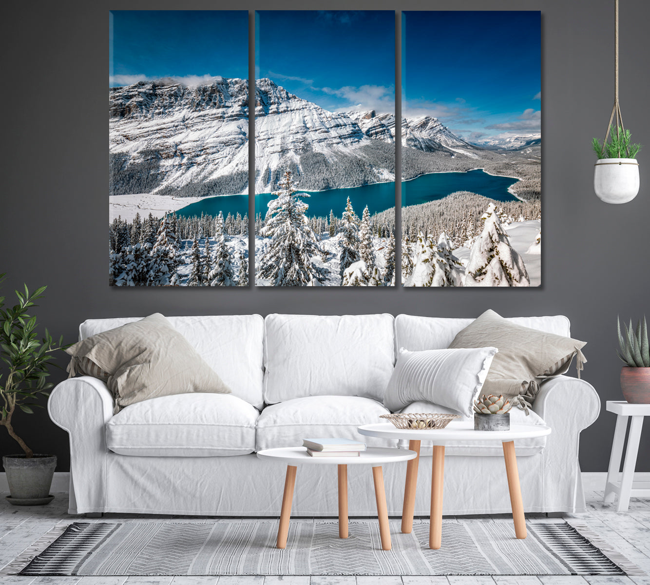 Peyto Lake in Winter in Banff National Park Canada Canvas Print-Canvas Print-CetArt-1 Panel-24x16 inches-CetArt