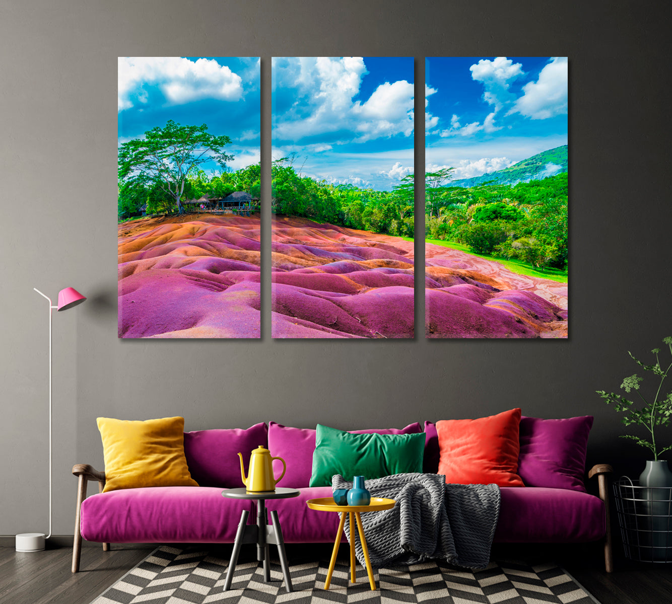 Chamarel Seven Colored Earth Geopark Mauritius Canvas Print-Canvas Print-CetArt-1 Panel-24x16 inches-CetArt