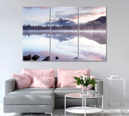 Serene Lake with Sunrise Oregon USA Canvas Print-Canvas Print-CetArt-1 Panel-24x16 inches-CetArt