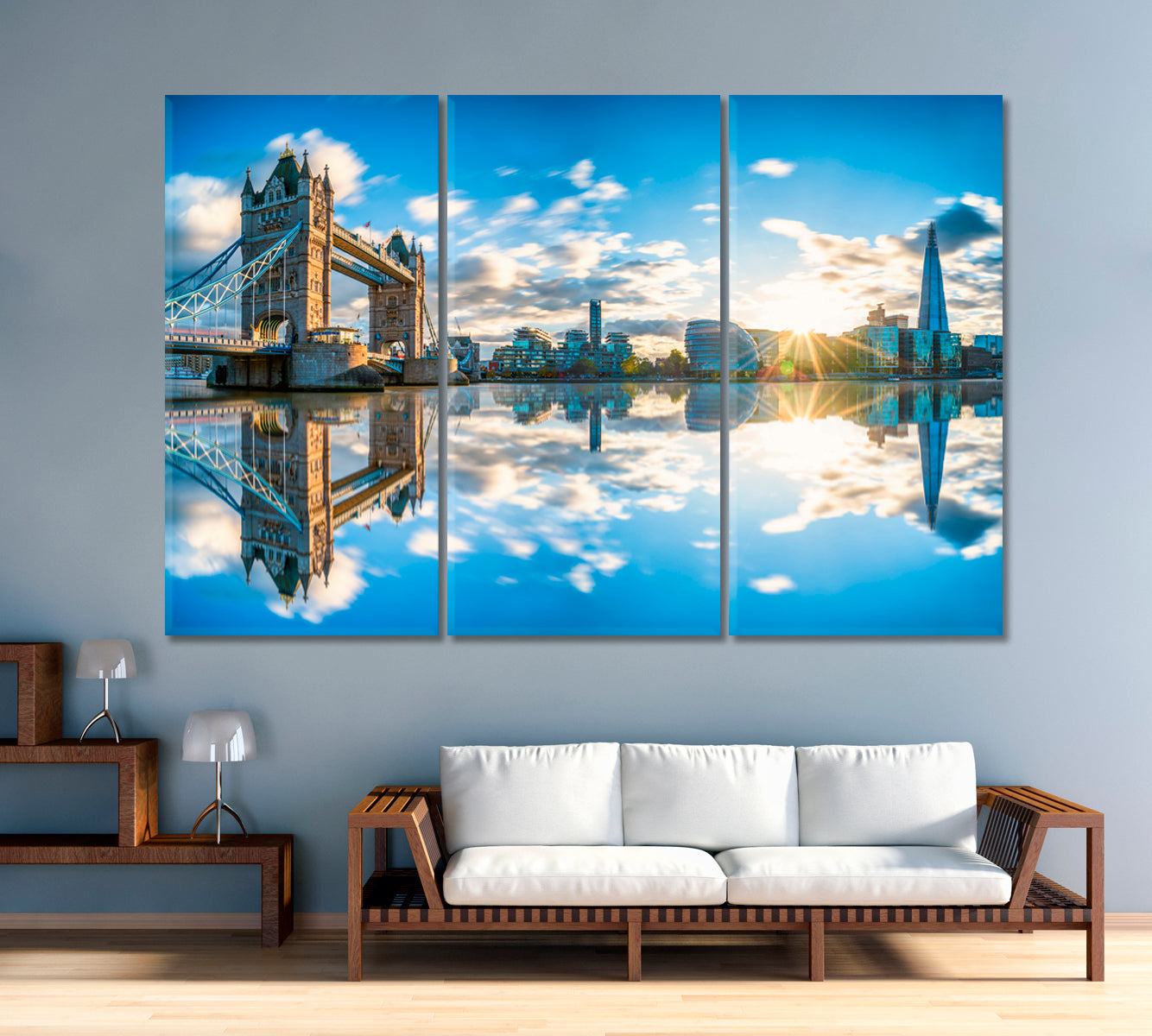 Sunset Over Tower Bridge and River Thames London Canvas Print-Canvas Print-CetArt-1 Panel-24x16 inches-CetArt