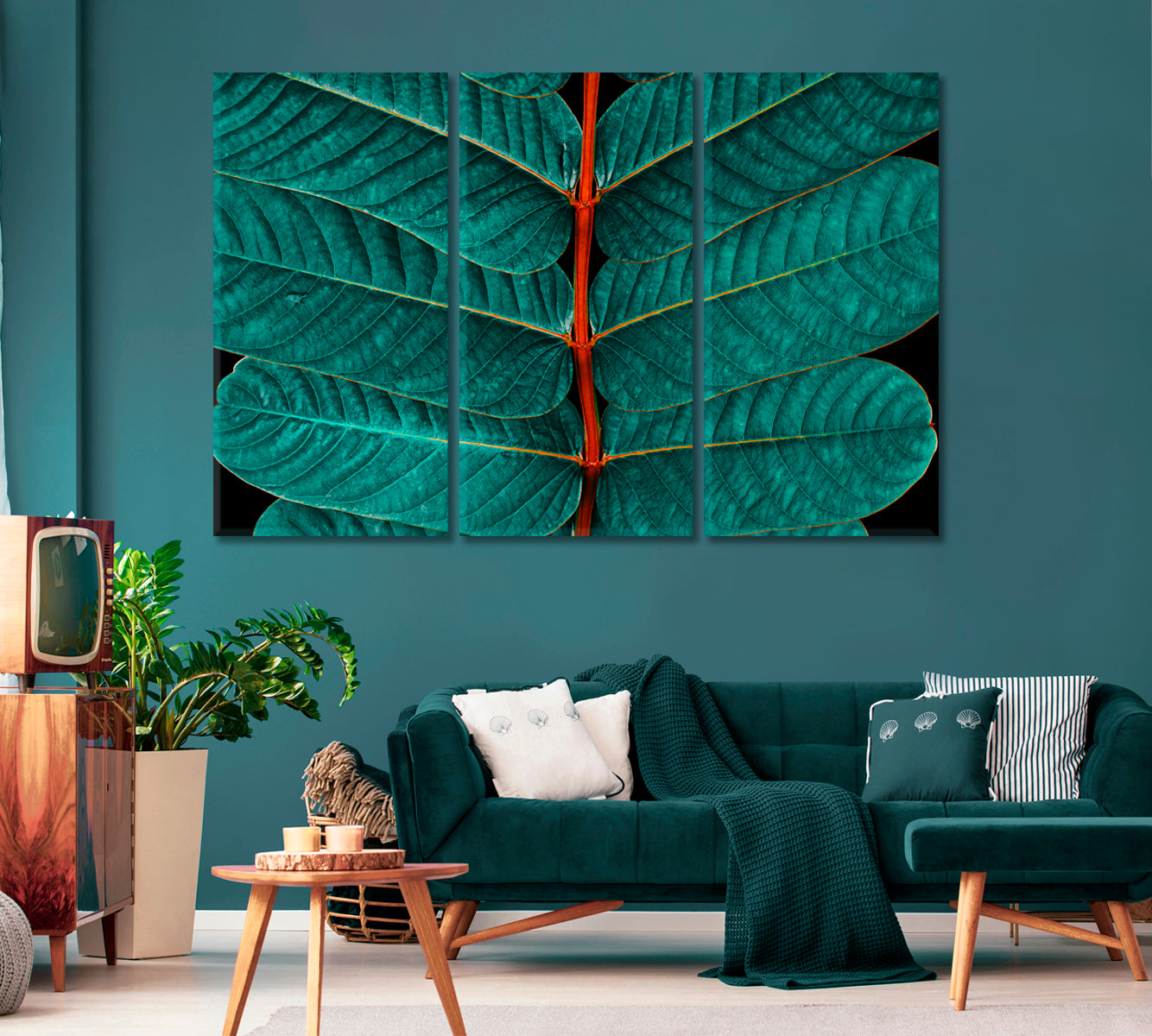 Beautiful Green Leaves Close Up Canvas Print-Canvas Print-CetArt-1 Panel-24x16 inches-CetArt