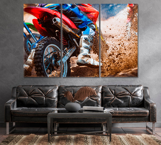 Mountain Bikes Racing Canvas Print-Canvas Print-CetArt-1 Panel-24x16 inches-CetArt