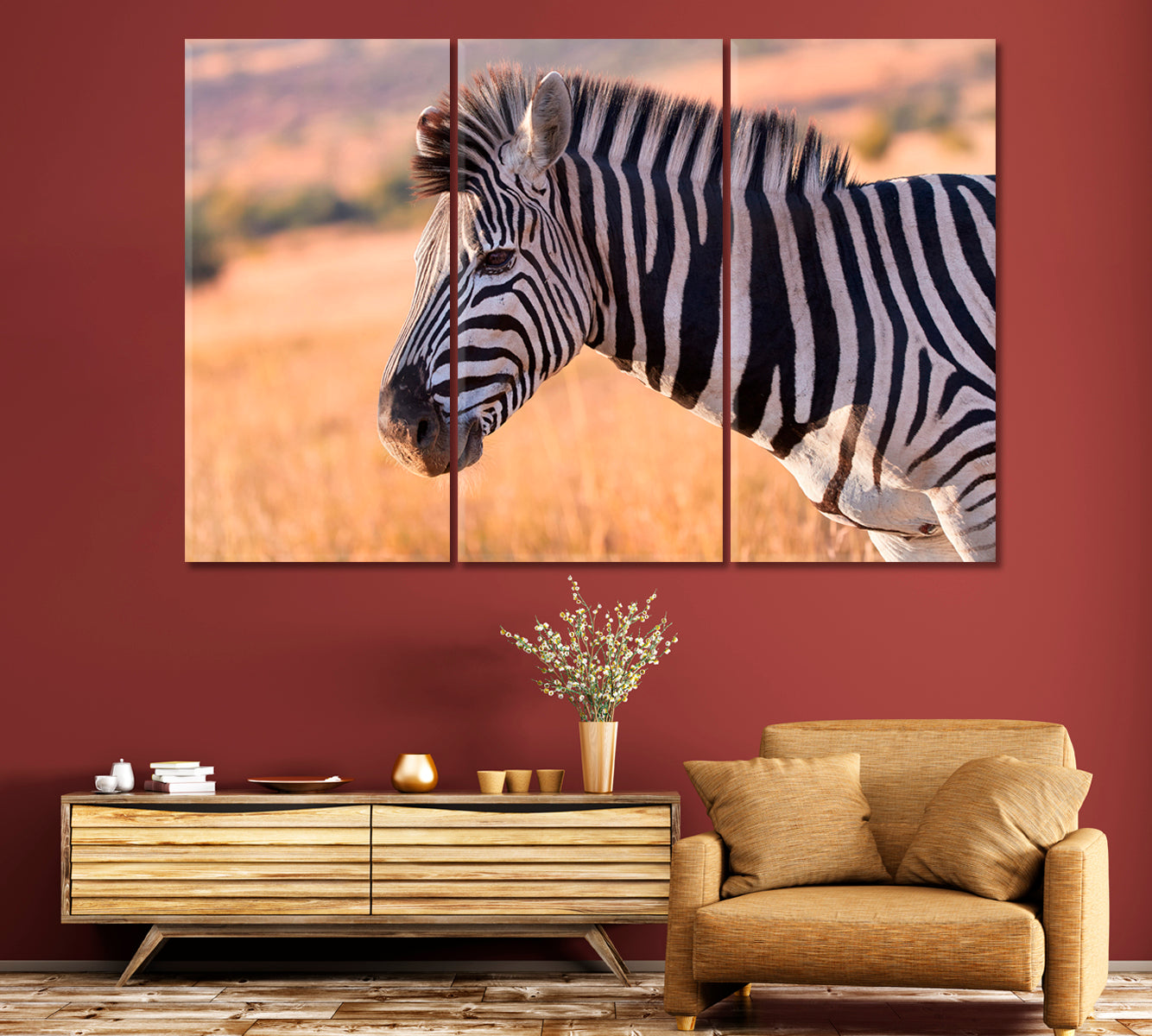 Portrait of Zebra Canvas Print-Canvas Print-CetArt-1 Panel-24x16 inches-CetArt