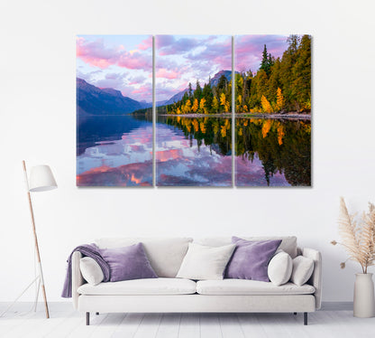 Lake McDonald at Sunset Glacier National Park Canvas Print-Canvas Print-CetArt-1 Panel-24x16 inches-CetArt