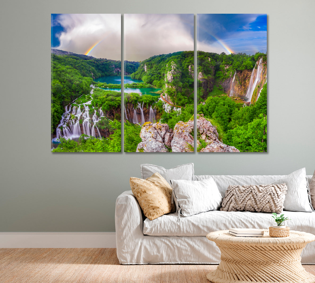 Waterfalls in Plitvice Park Croatia Canvas Print-Canvas Print-CetArt-1 Panel-24x16 inches-CetArt