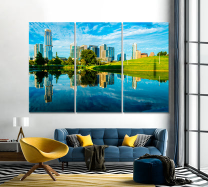 Austin Reflection in Mirror Clear Pond Canvas Print-Canvas Print-CetArt-1 Panel-24x16 inches-CetArt