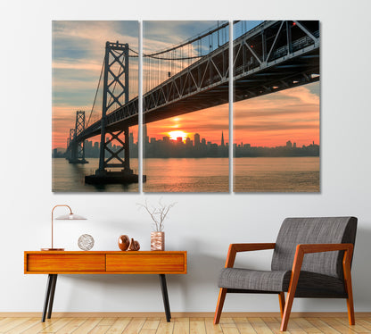 Golden Gate Bridge at Sunset San Francisco Canvas Print-Canvas Print-CetArt-1 Panel-24x16 inches-CetArt