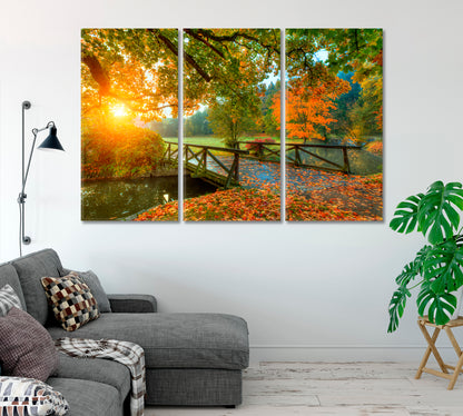 Beautiful Autumn Park Canvas Print-Canvas Print-CetArt-1 Panel-24x16 inches-CetArt