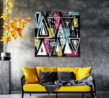 Abstract Ethnic Drawing Canvas Print-Canvas Print-CetArt-1 panel-12x12 inches-CetArt