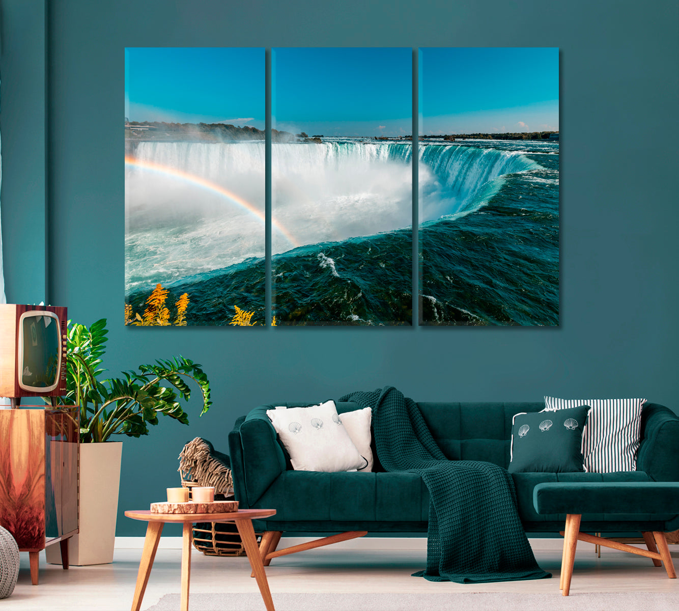 Niagara Falls with Rainbow Canada Canvas Print-Canvas Print-CetArt-1 Panel-24x16 inches-CetArt