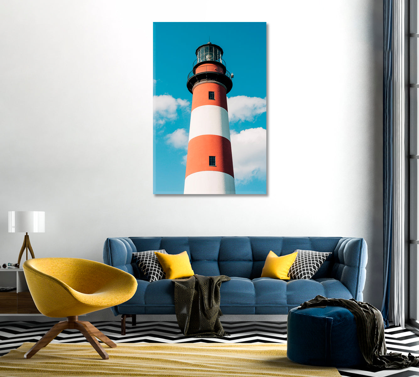 Assateague Lighthouse at Chincoteague Island Virginia Canvas Print-Canvas Print-CetArt-1 panel-16x24 inches-CetArt