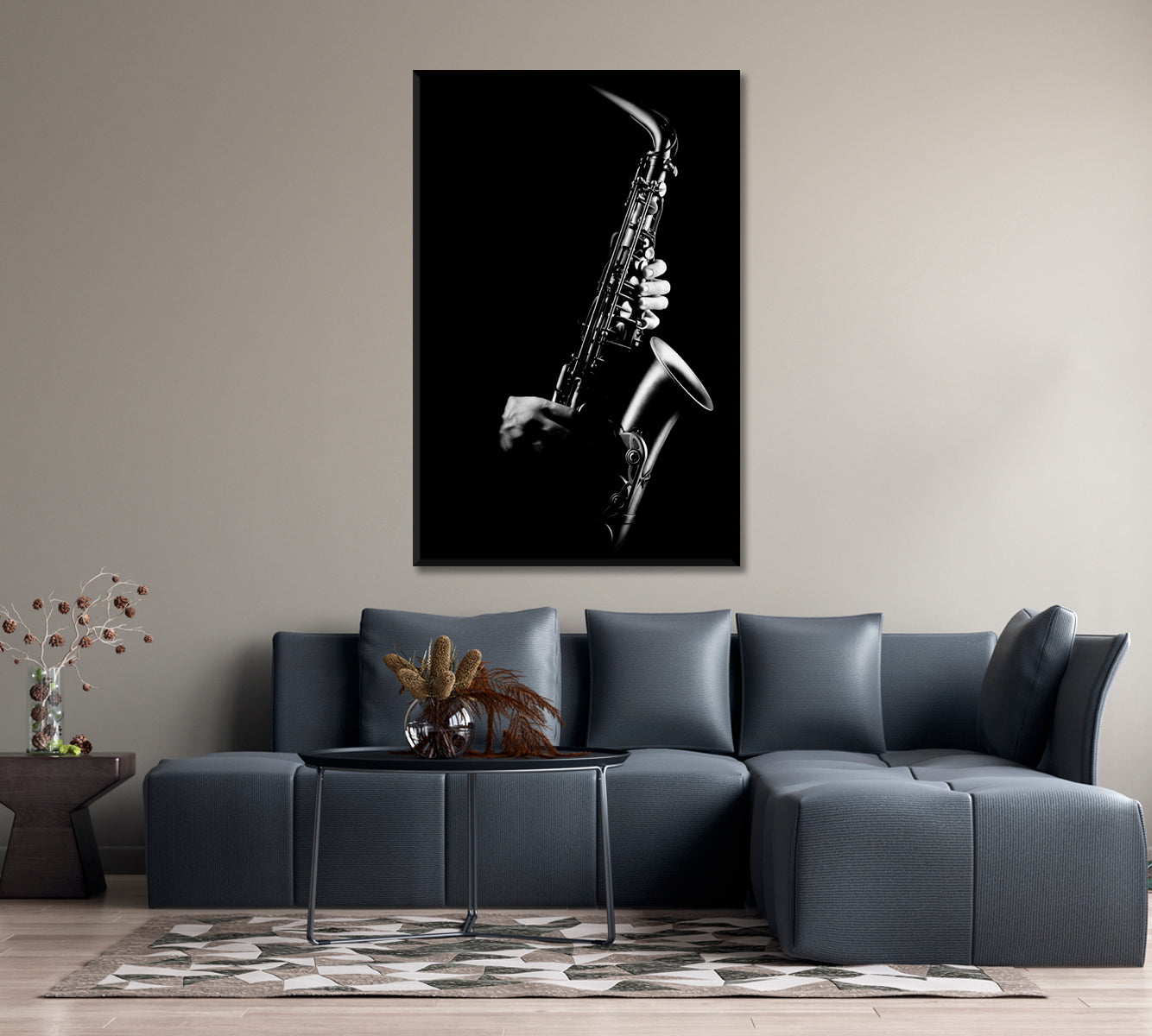 Saxophonist Jazz Music Canvas Print-Canvas Print-CetArt-1 panel-16x24 inches-CetArt