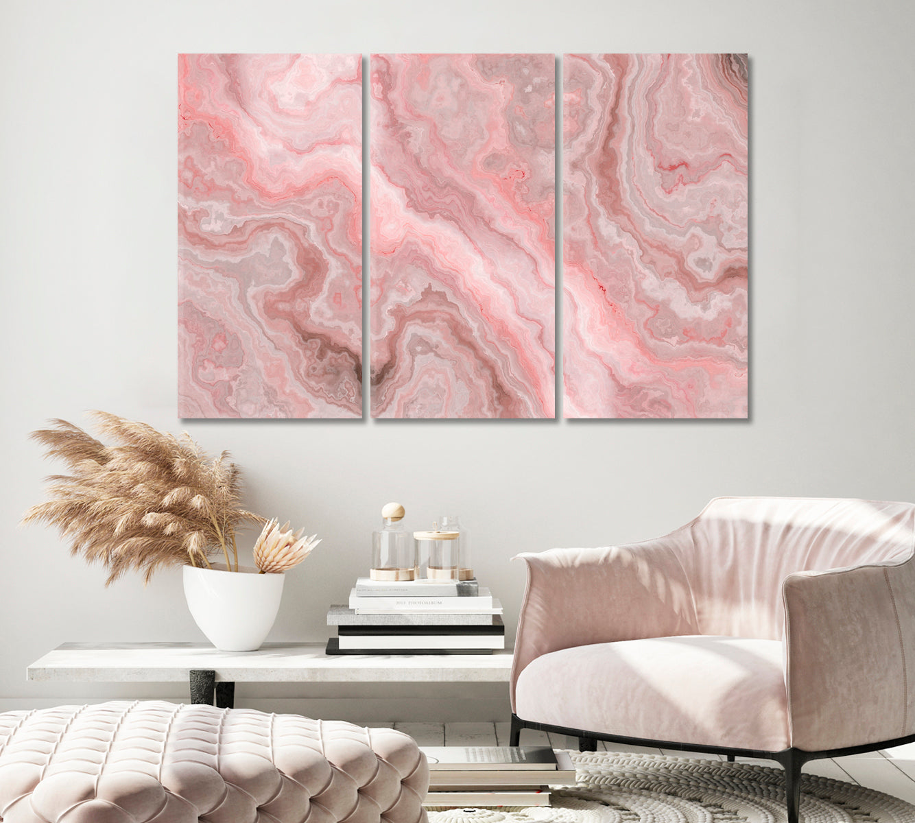 Abstract Pink Onyx Canvas Print-Artwork-CetArt-1 Panel-24x16 inches-CetArt